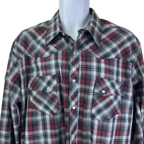 Wrangler Wrancher Pearl Snap Western Shirt Size XL - Picture 2 of 5